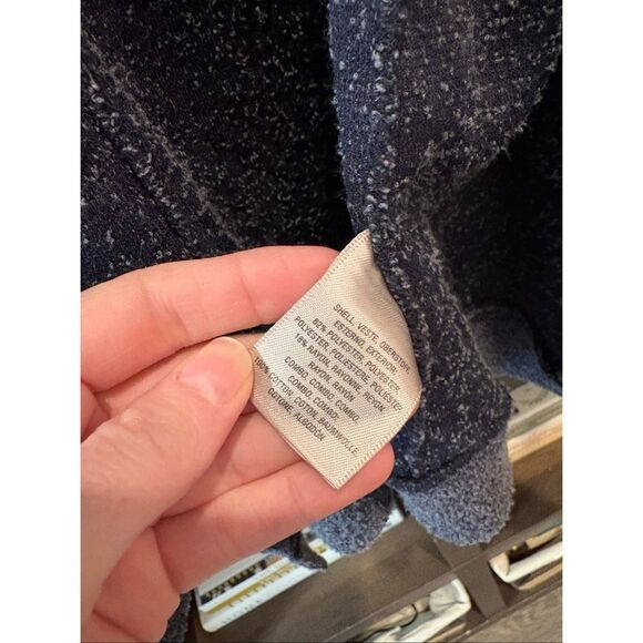 Anthropologie Saturday Sunday Blue Open Wrap Cardigan Boucle Size Medium - Picture 8 of 9